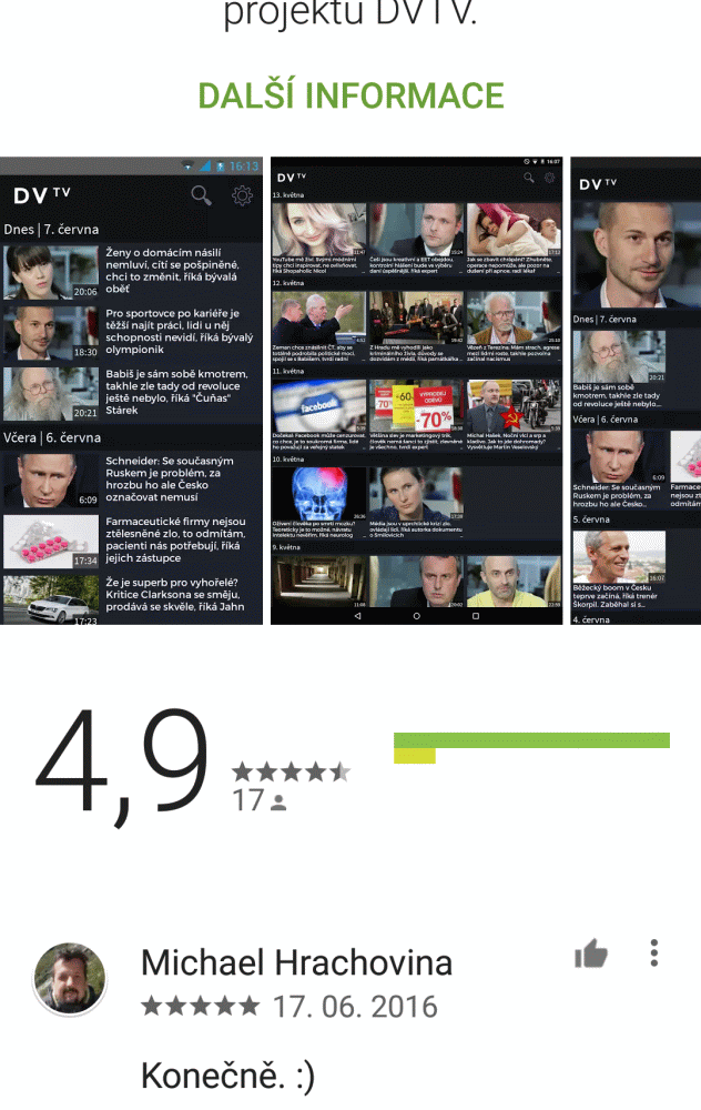 DVTV na LG Flex 2 (Android)