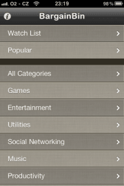 <p>Seznam kategorií aplikací kopíruje App Store</p>