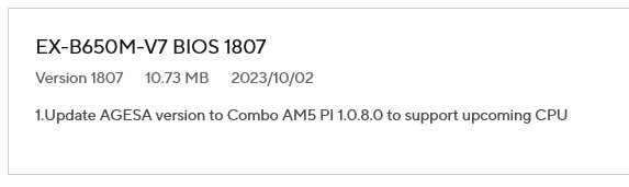 BIOS pro desku Asus EX-B650M-V7