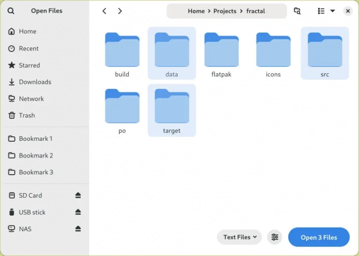 Dialog pro otevření souborů