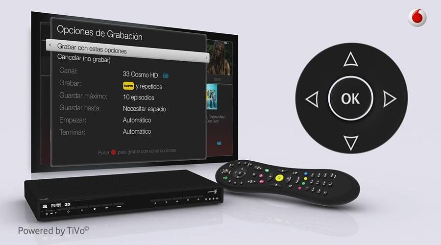 Vodafone Španělsko - nahrávání programů