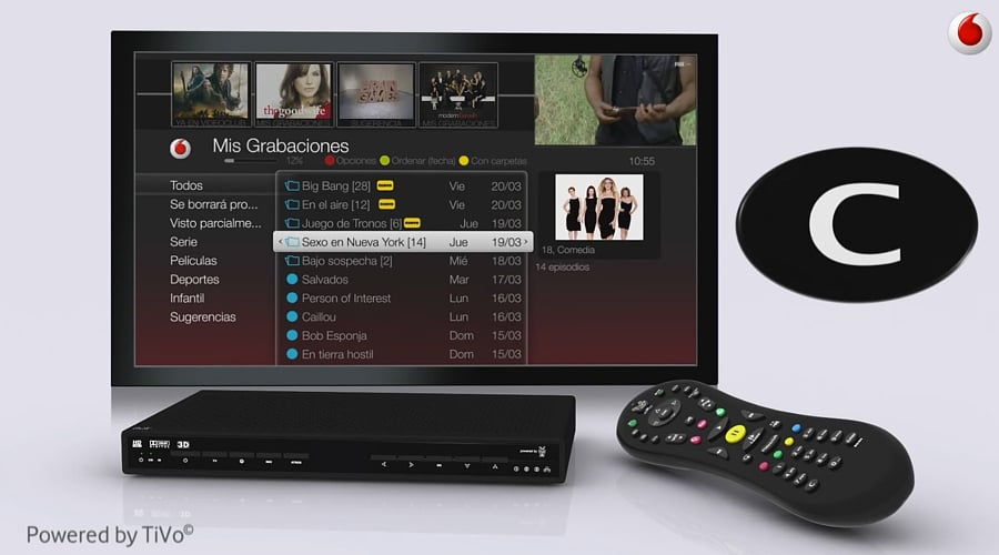 Vodafone Španělsko - nahrávání programů
