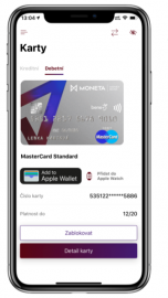 Aktivace Apple Pay přes in-app provisioning.