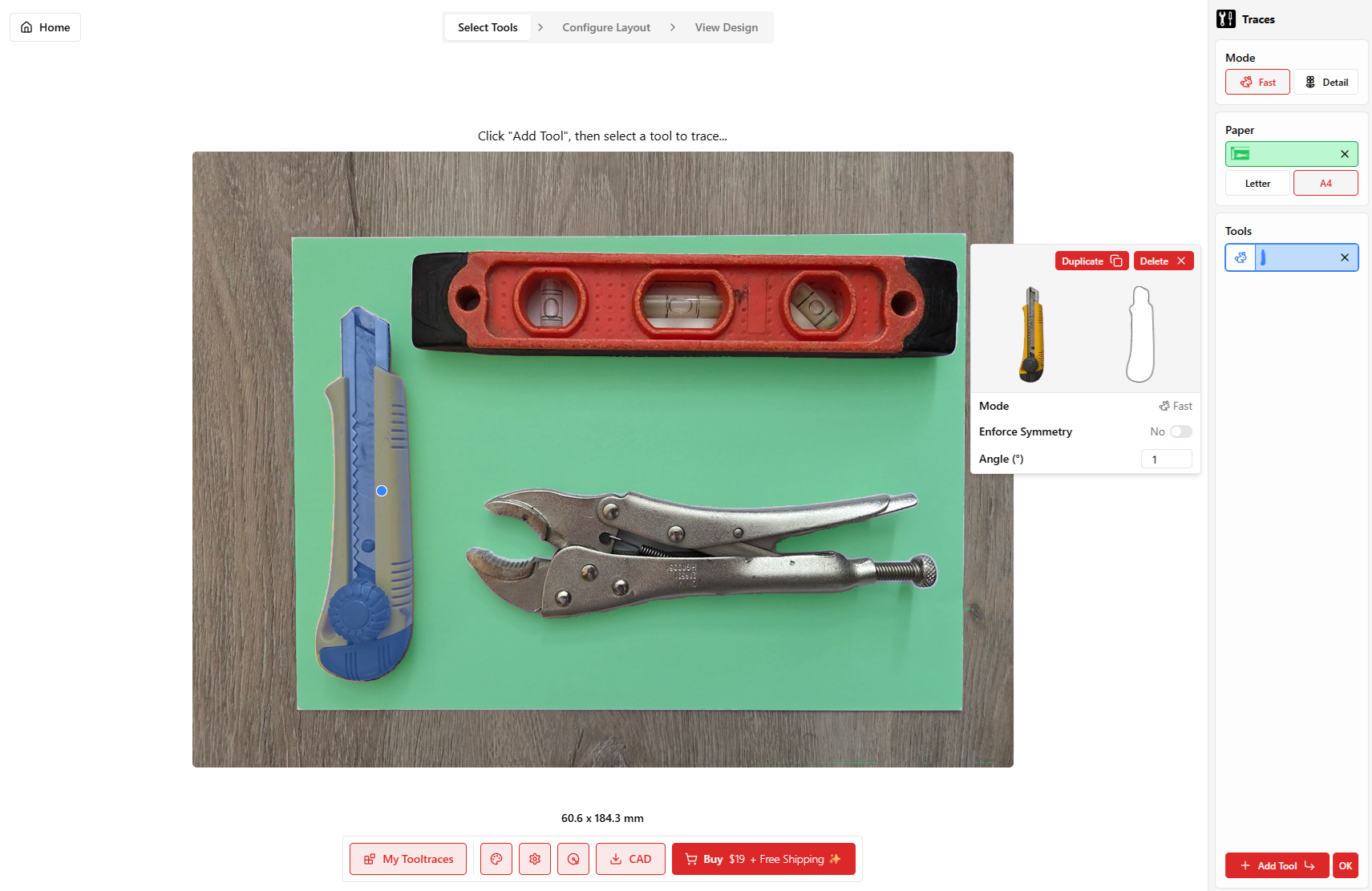 Tooltrace.ai vytvoří organizér do šuplíku z fotky