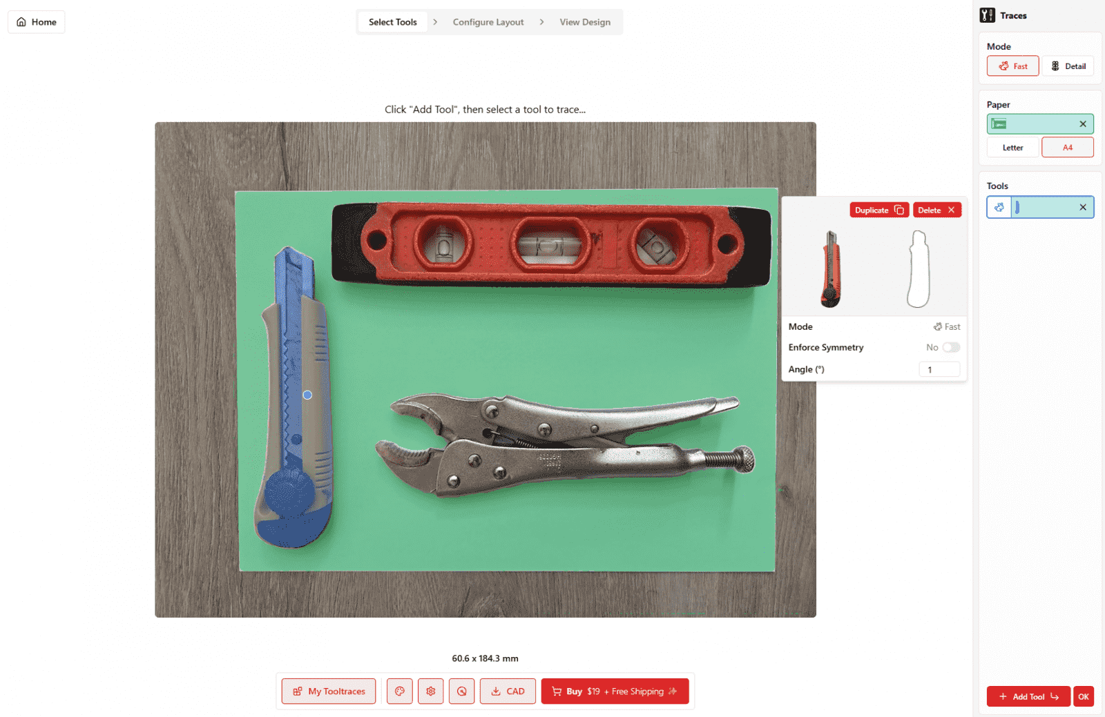 Tooltrace.ai vytvoří organizér do šuplíku z fotky