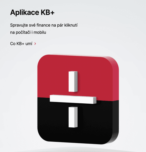 Vizuál aplikace mobilního bankovnictví KB+