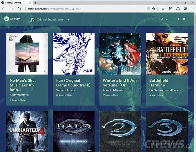 Spotify hraní věnoval dokonce zvláštní stránku
