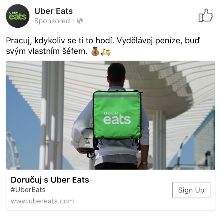 Uber Eats hledá řidiče v Praze