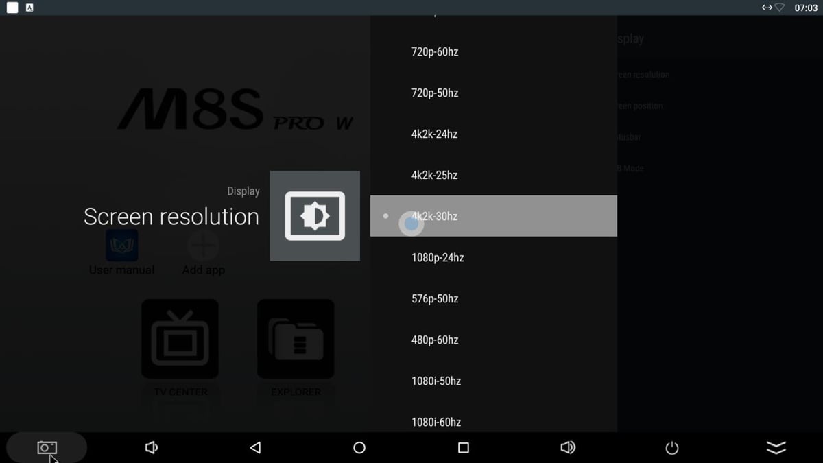 Mecool M8S Pro W - Ovládací menu a GUI