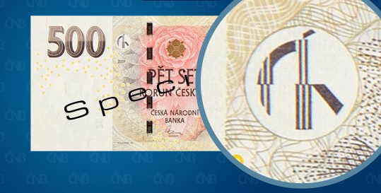 500 Kč, líc, soutisková značka
