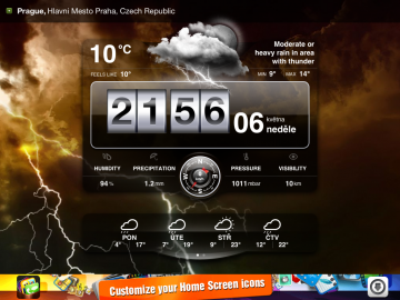 Weather° sází především na jednoduchou formu prezentace aktuálního stavu počasí