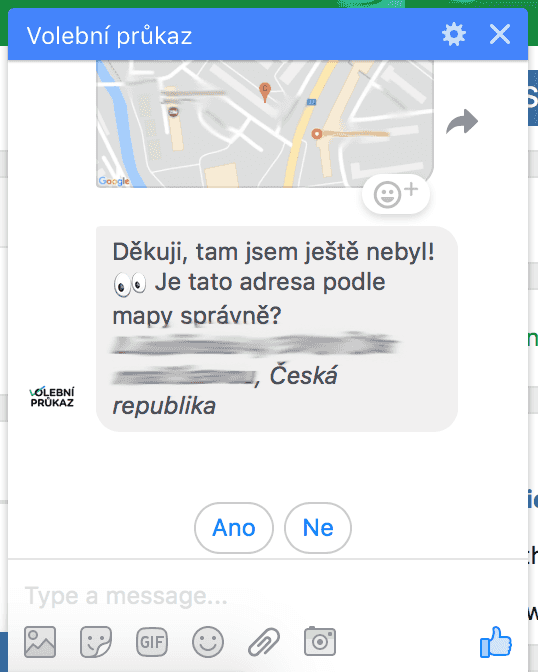 Chatbot Volební průkaz