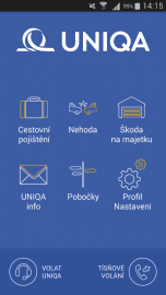Úvodní strana aplikace.