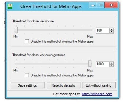 Close Threshold for Metro Apps upraví limit pro zavření Metro aplikací