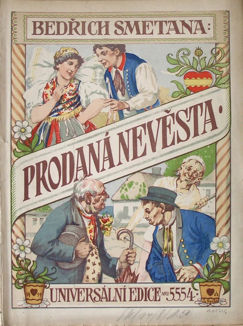 Titulní strana vydání partitury Prodané nevěsty z roku 1919