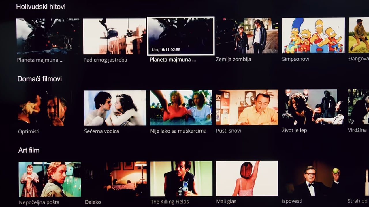 Sekce dle typu pořadu