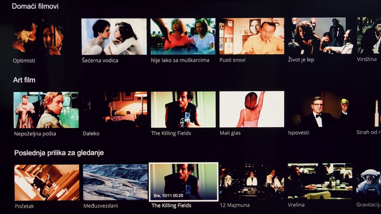 Sekce dle typu pořadu
