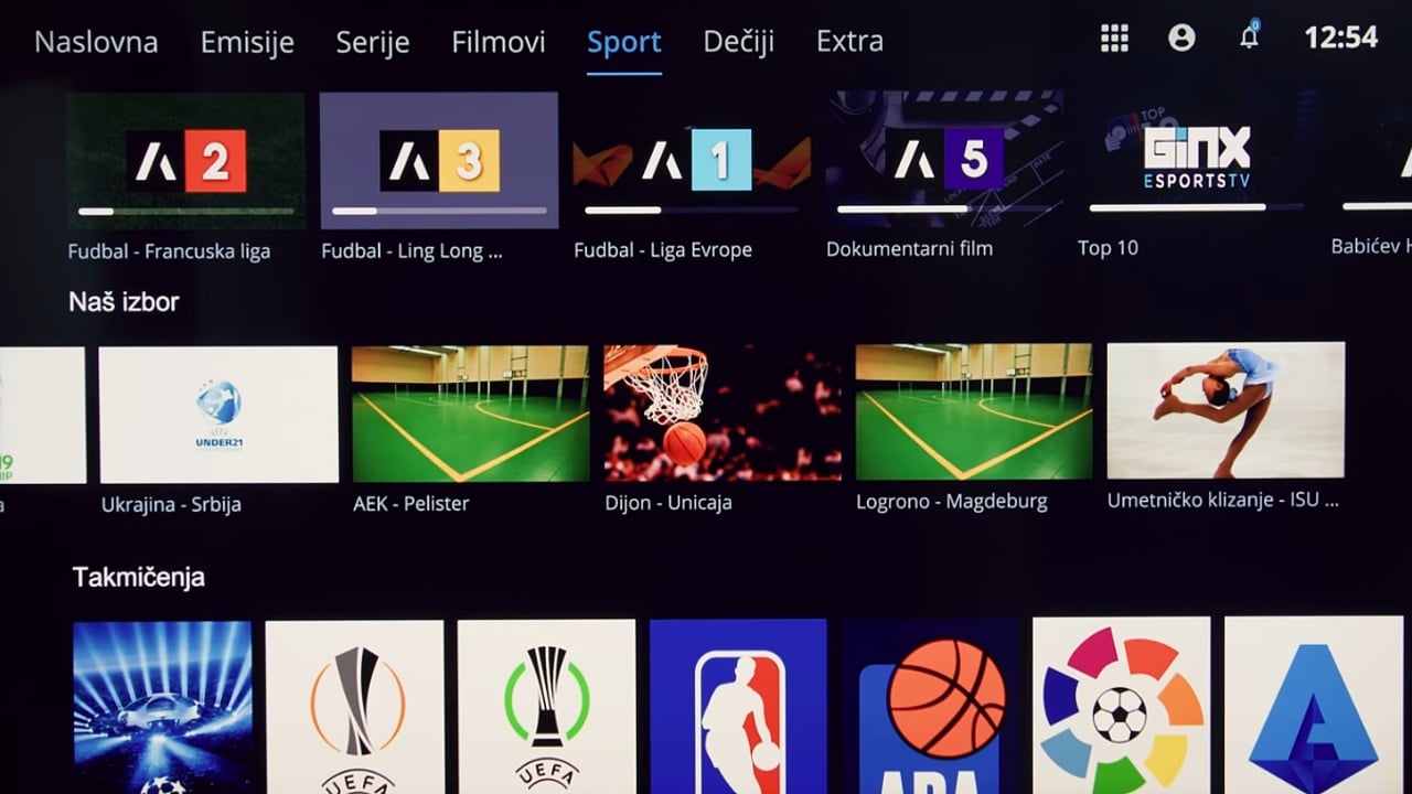 Sekce dle typu pořadu