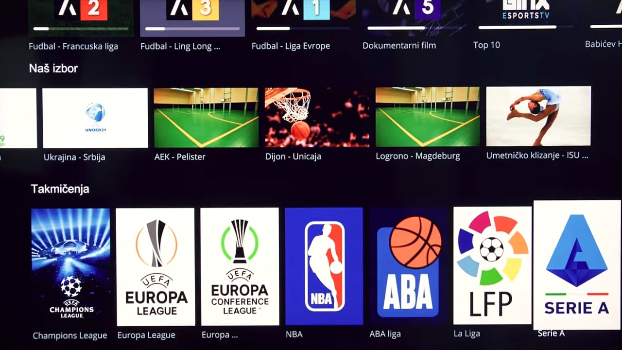 Sekce dle typu pořadu