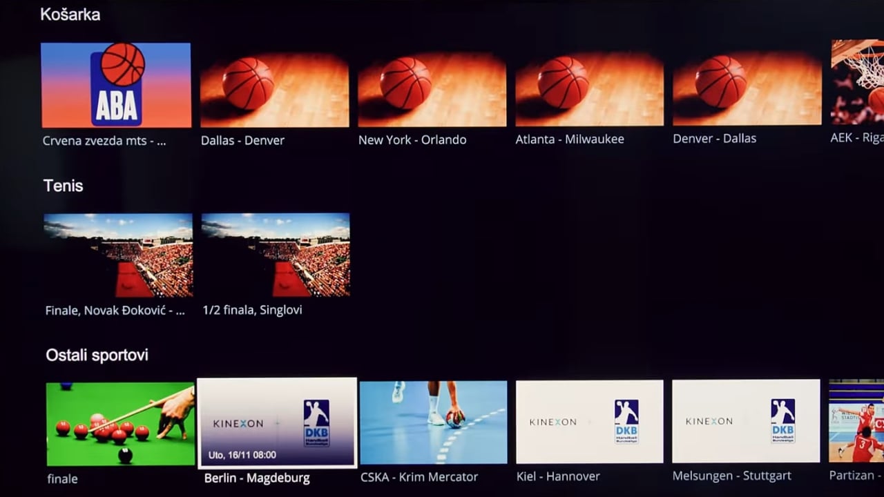 Sekce dle typu pořadu