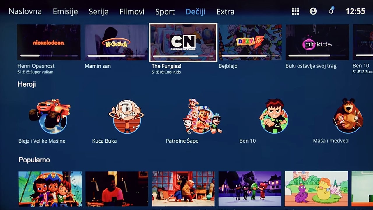 Sekce dle typu pořadu