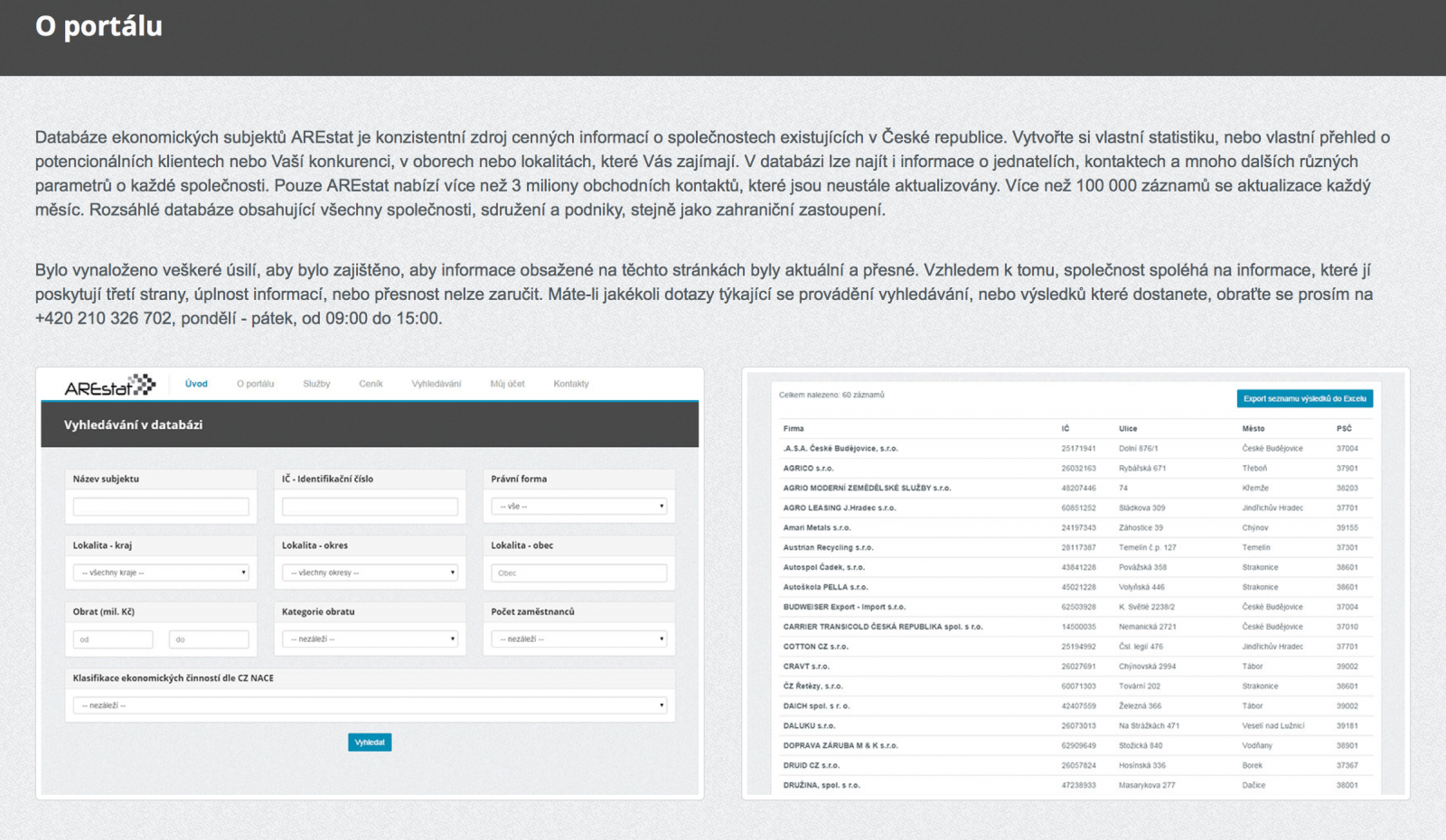 Web společnosti ARE stat s.r.o.