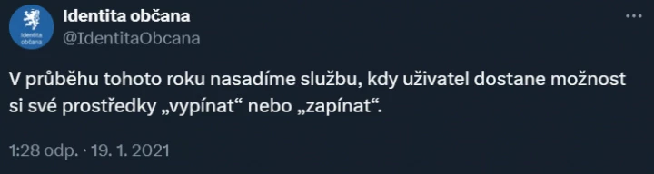 Identita občana - tweet