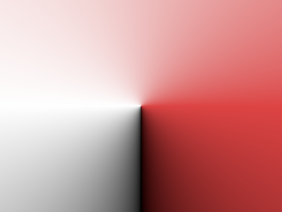 Gradient závislý na úhlu, tři barvy.