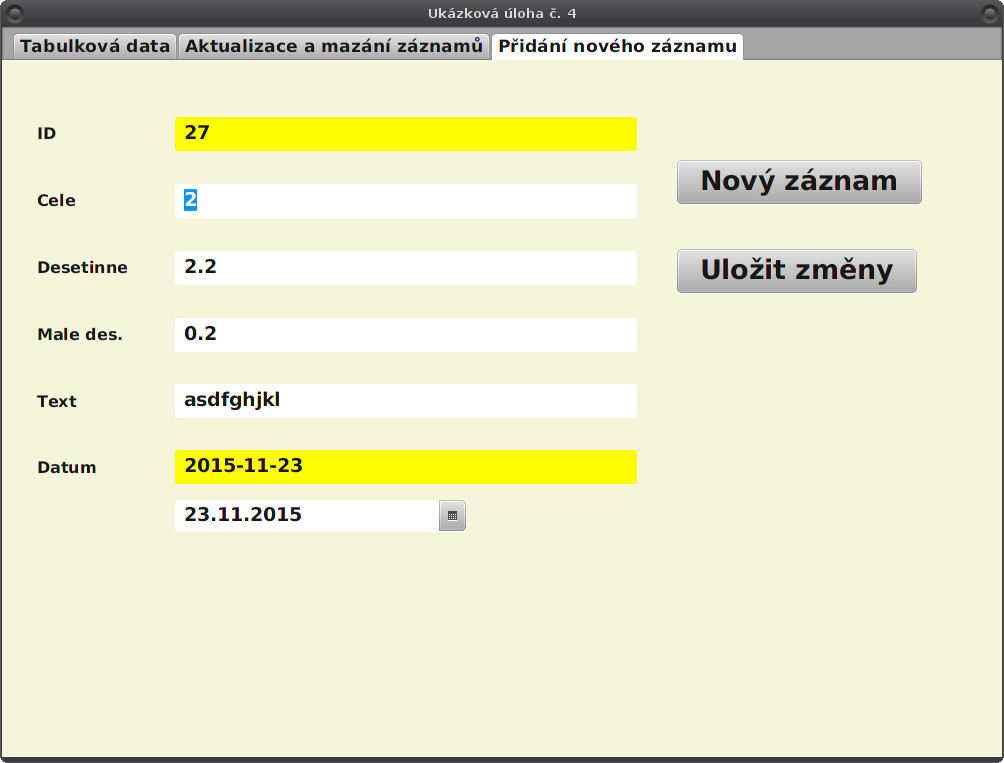 JavaFX: vkládání nových záznamů