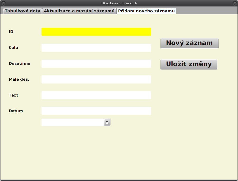 JavaFX: vkládání nových záznamů