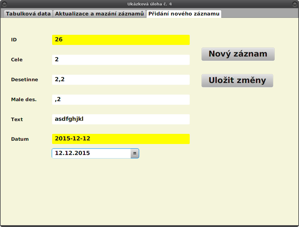 JavaFX: vkládání nových záznamů