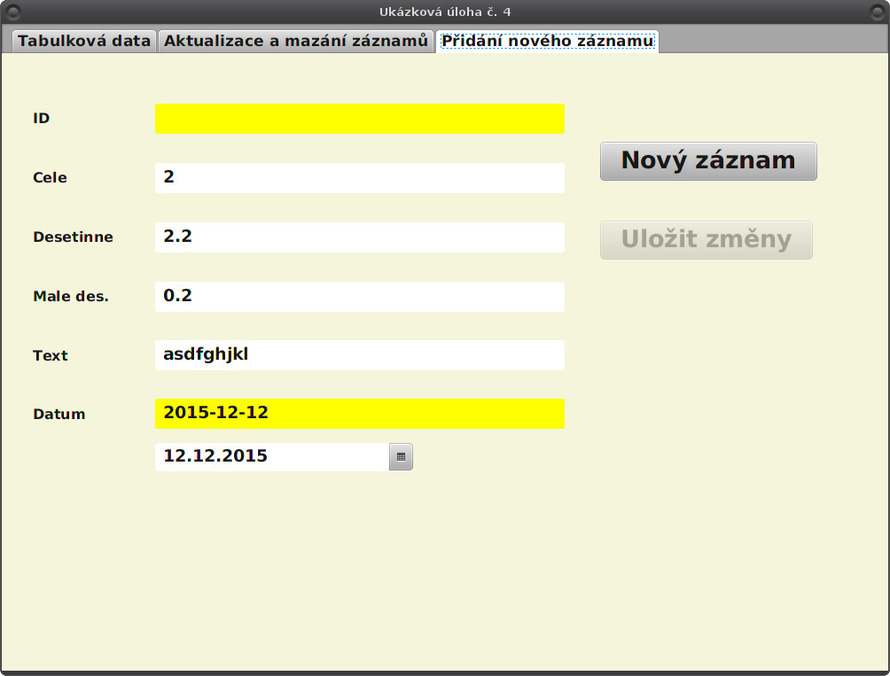 JavaFX: vkládání nových záznamů