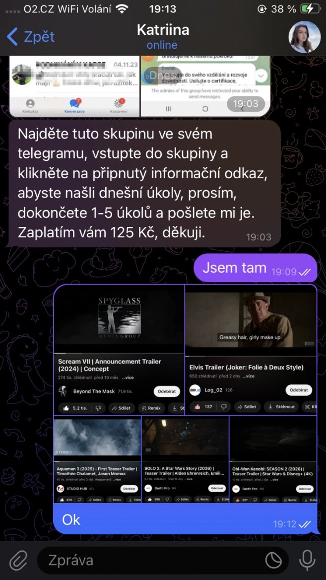 Podvod - peníze za klikání na videa na YouTube