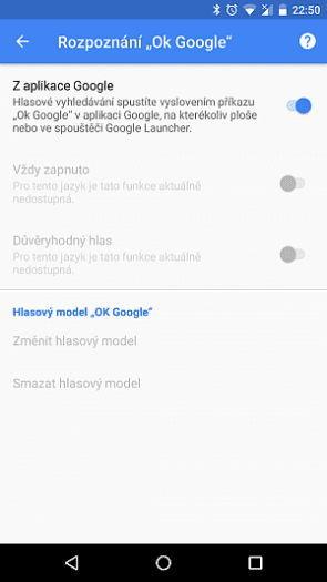 Nastavení Ok Google