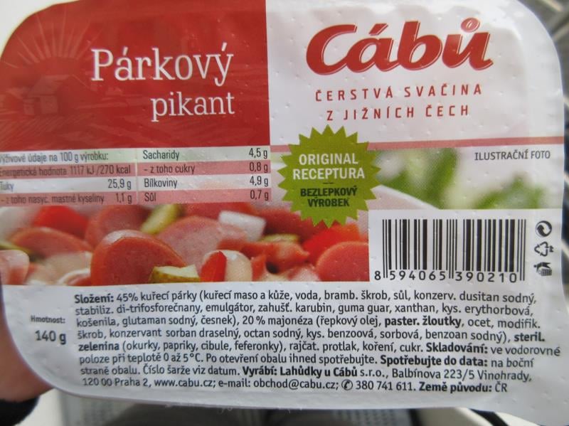 Výrobna Lahůdky u Cábů, Křemže: Párkový pikant - ve výrobku byla zjištěna přítomnost patogenní bakterie Listeria monocytogenes. Tato bakterie způsobuje onemocnění zvané listerióza.
