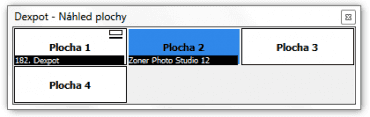 <p>Náhled ploch v menším okně pro snadné ovládání</p>