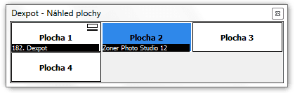 <p>Náhled ploch v menším okně pro snadné ovládání</p>