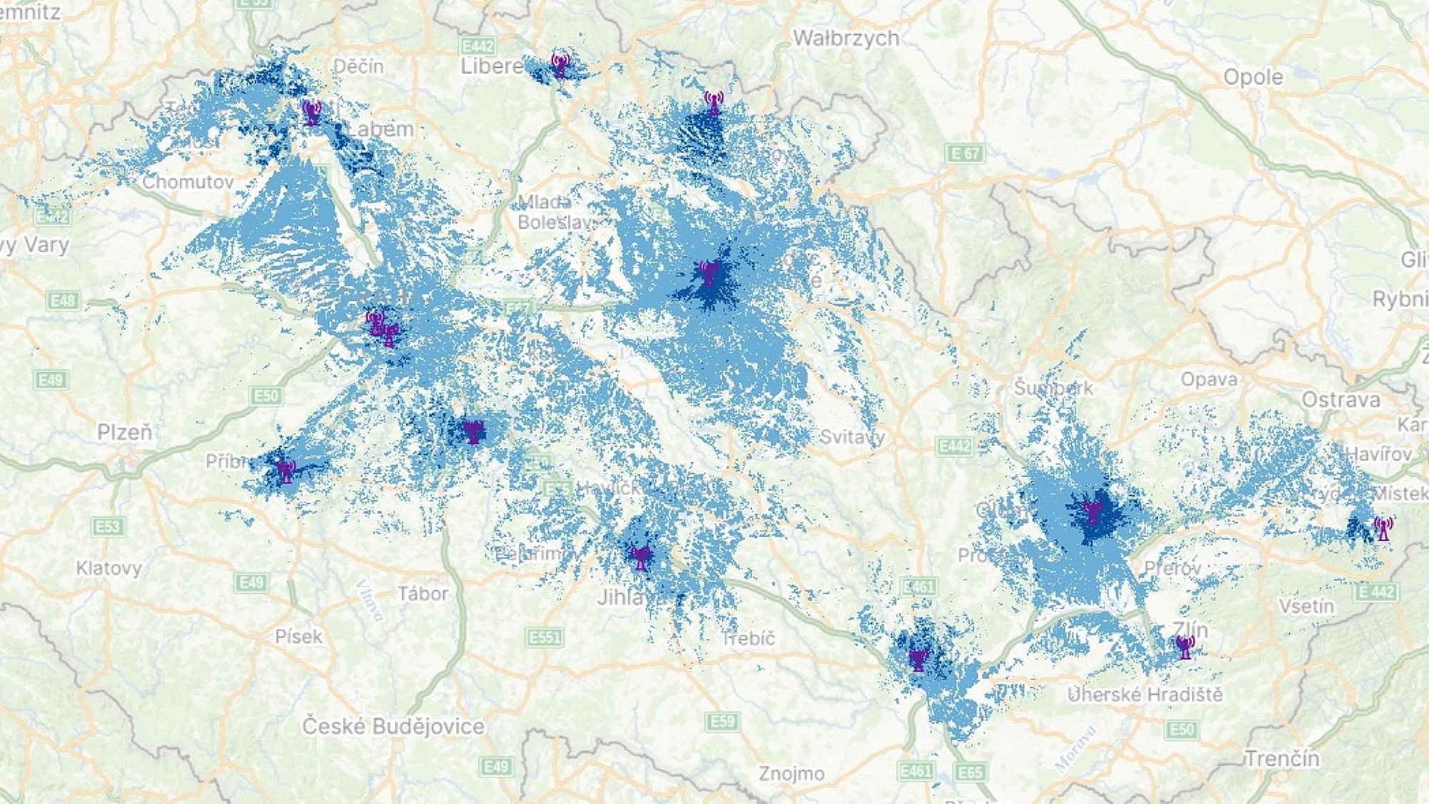 Pokrytí DAB+ multiplexu Teleko