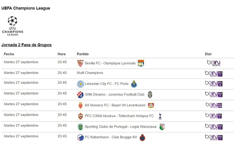 Vodafone Španělsko - ilustrační nabídka zápasů