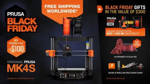 Black Friday sleva na Prusa MK4S