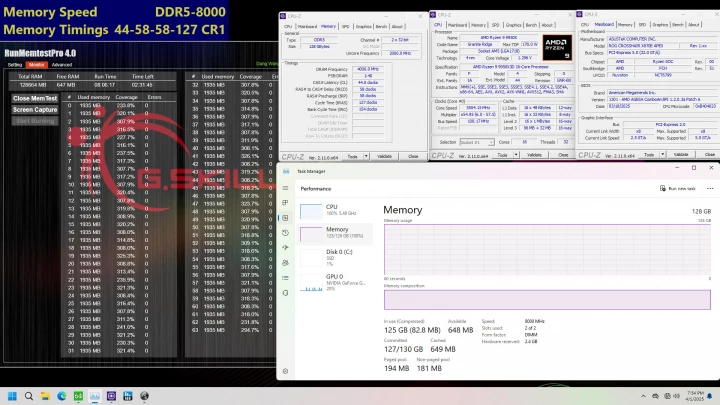 Ověření běhu 64GB modulů G.Skill na desce Asus ROG Crosshair X870E Apex
