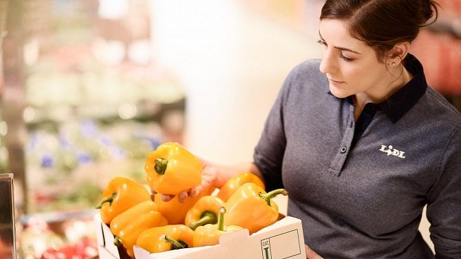 Ilustrační fotografie. Zaměstnanci v obchodním řetězci Lidl.