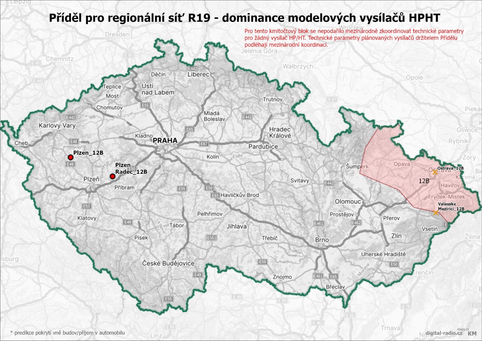 Regionální sítě DAB+ - dominance modelových vysílačů