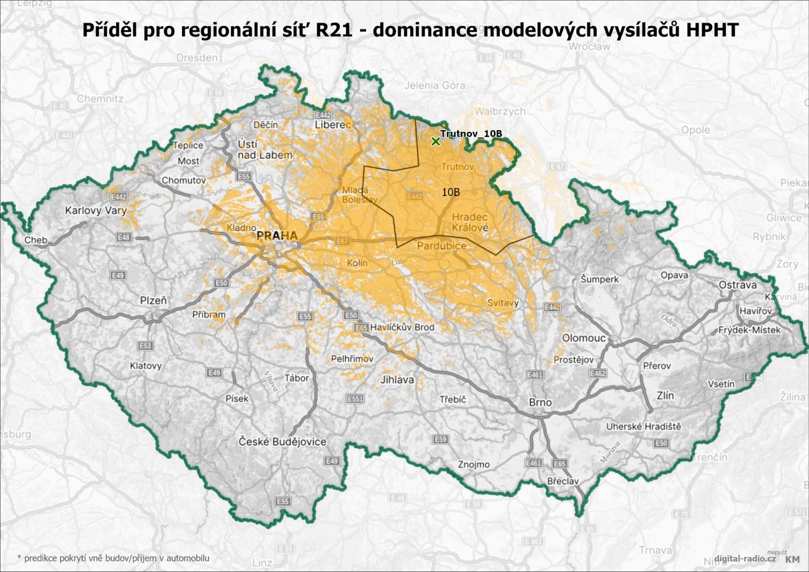 Regionální sítě DAB+ - dominance modelových vysílačů