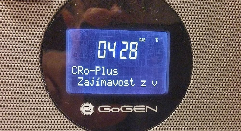 Gogen DAB 1471 BT - informace na displeji, DAB příjem