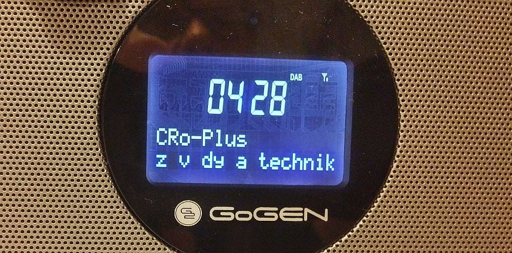 Gogen DAB 1471 BT - informace na displeji, DAB příjem