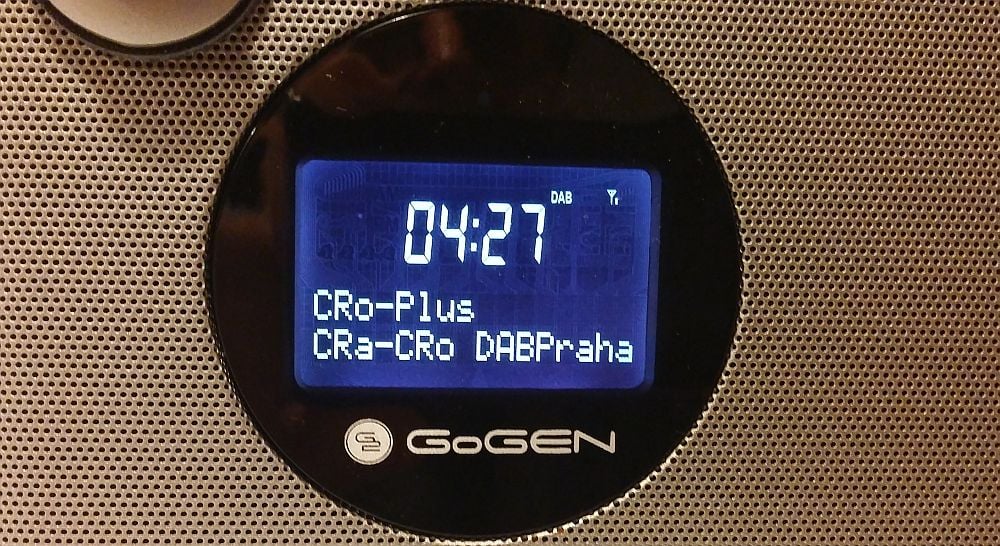 Gogen DAB 1471 BT - informace na displeji, DAB příjem