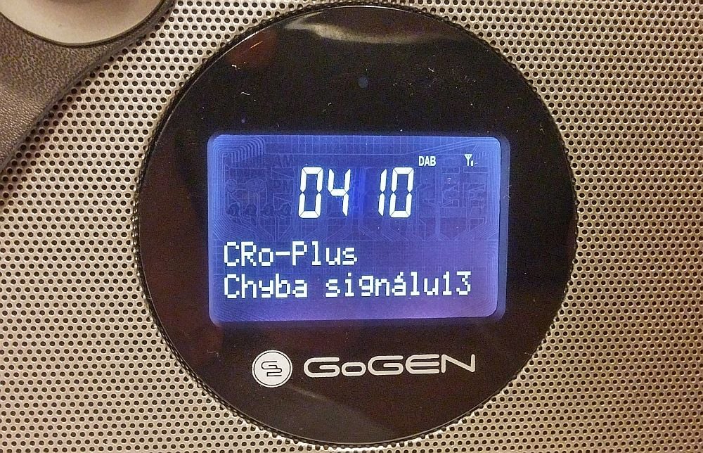 Gogen DAB 1471 BT - informace na displeji, DAB příjem