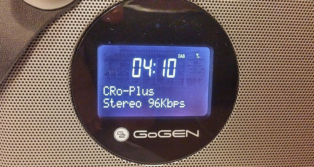 Gogen DAB 1471 BT - informace na displeji, DAB příjem