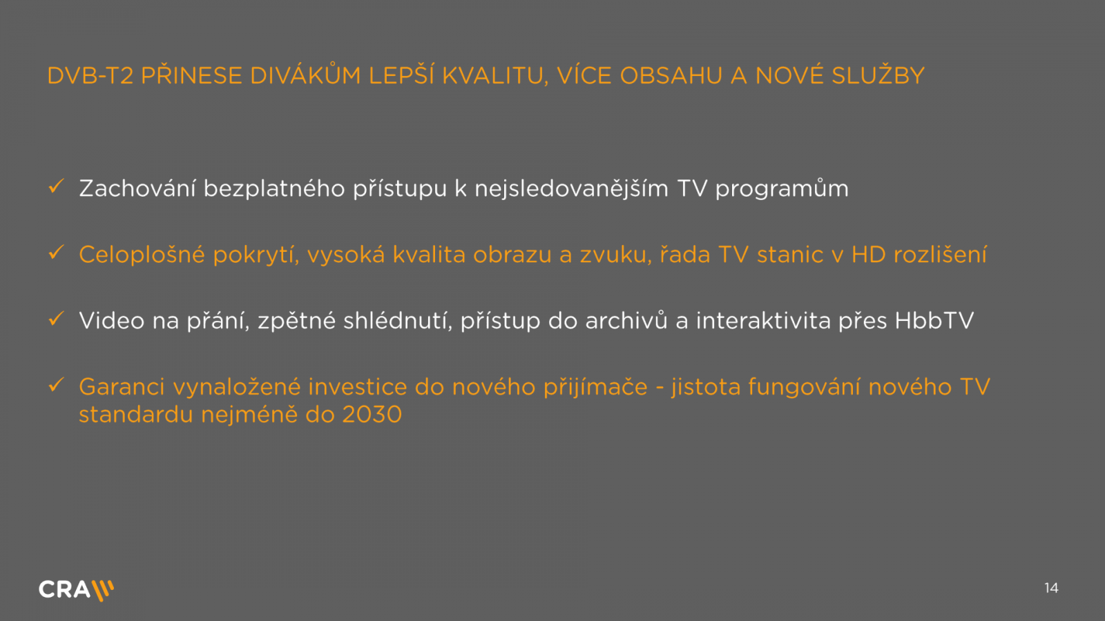 Přechod na DVB-T2 pohledem operátora